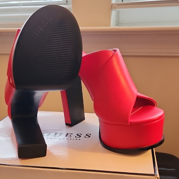 Guess Women's Bold Red Platform Sandals - Picture 3 of 3